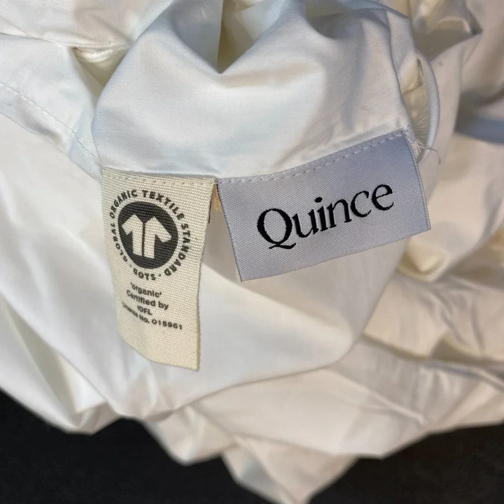 Quince Classic Organic Percale Duvet Cover King/Cal King White DUVET COVER ONLY